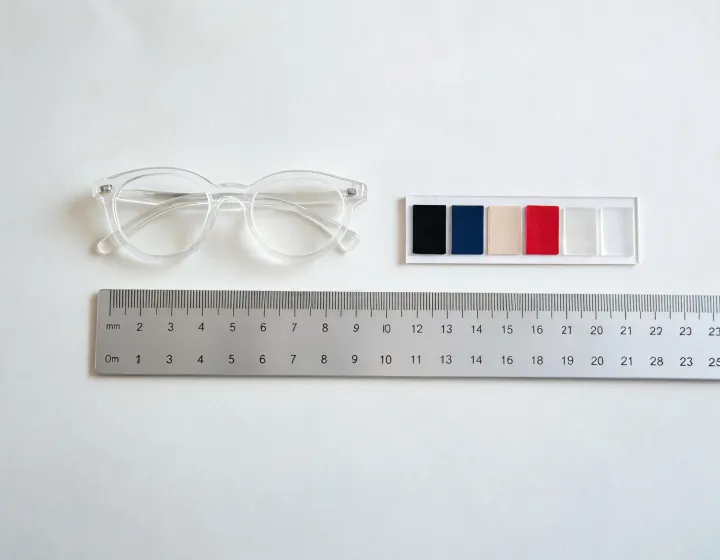 Acetate glasses frames size worksheet illustration